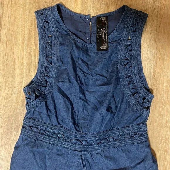 Free People New Romantics Highland Lattice Denim Dress - Picture 5 of 10